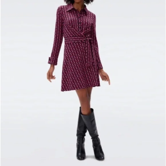 Diane Von Furstenberg Chain Geo Multi Red